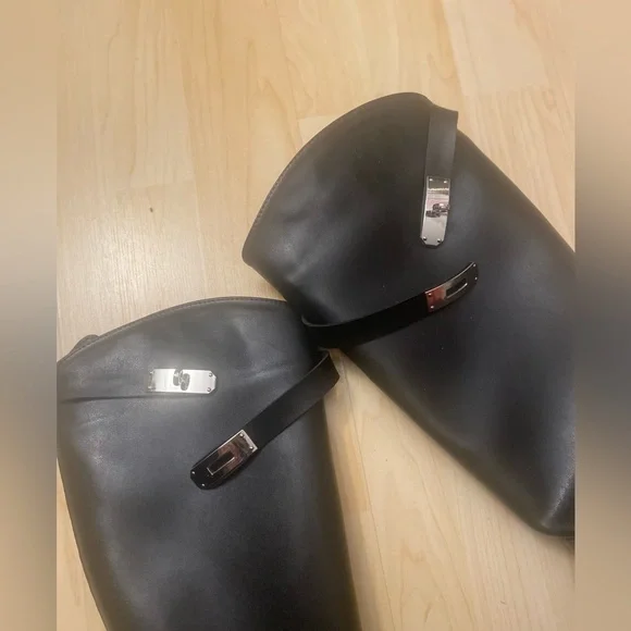 Black Knee-High rain Boots - Picture 8 of 16